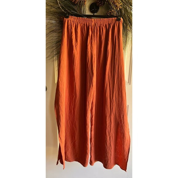 YFB Young Fabulous & Broke Palazzo Wide Leg front tie textured Boho style pants - Picture 4 of 10